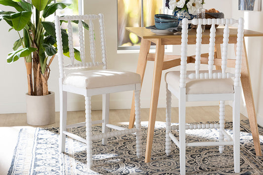 bali & pari - Deya Counter Stool - Deya-White Wooden-CS view 2
