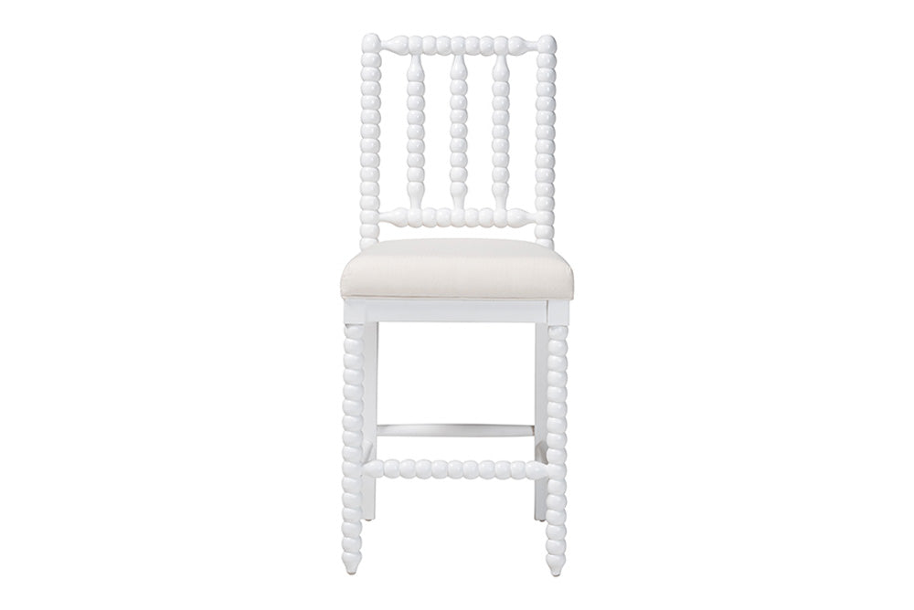 bali & pari - Deya Counter Stool - Deya-White Wooden-CS view 3