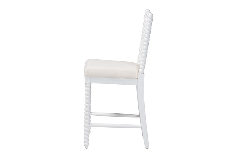 bali & pari - Deya Counter Stool - Deya-White Wooden-CS view 4