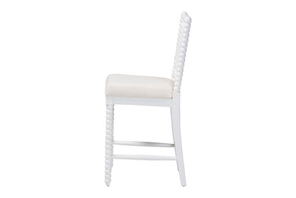 bali & pari - Deya Counter Stool - Deya-White Wooden-CS view 4