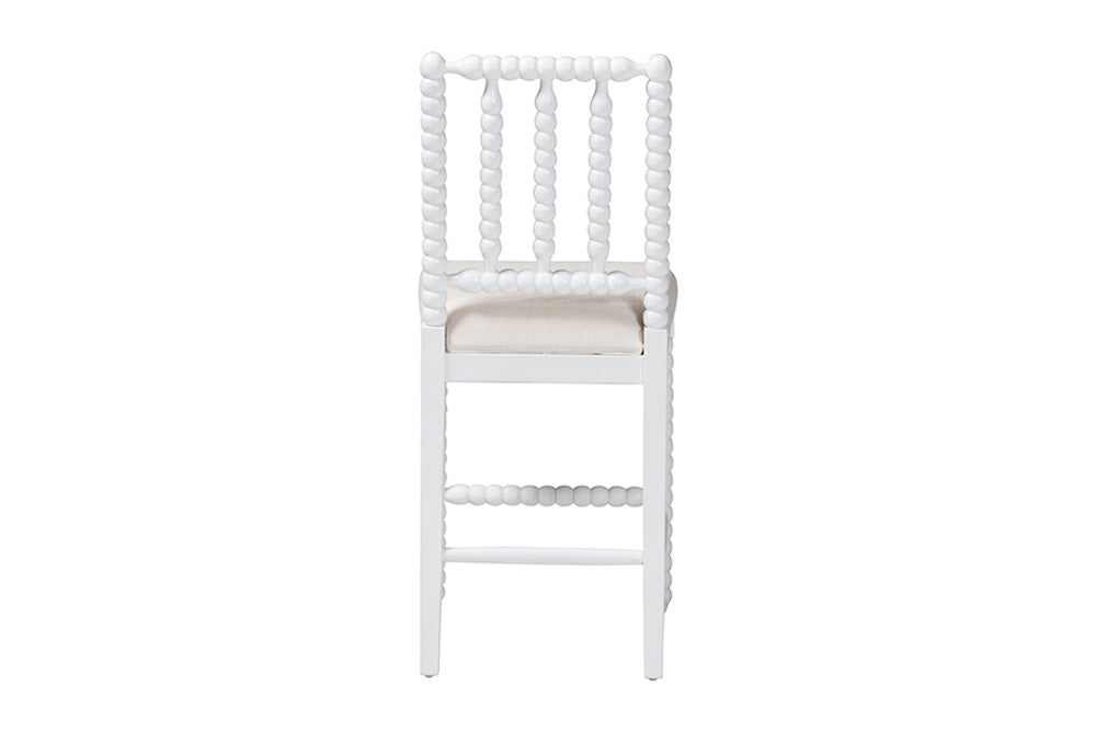 bali & pari - Deya Counter Stool - Deya-White Wooden-CS view 5
