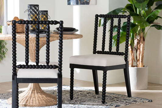 bali & pari - Deya Dining Chair - Deya-Black Wooden-DC view 2