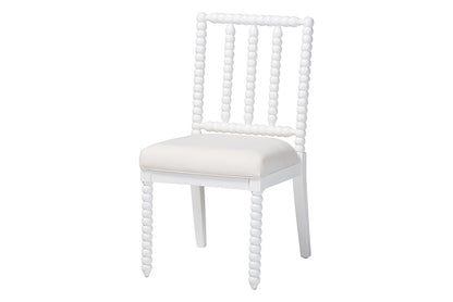 bali & pari - Deya Dining Chair - Deya-White Wooden-DC view 1