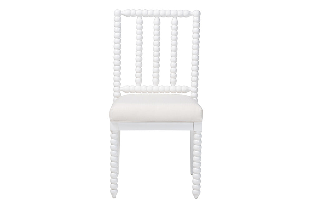 bali & pari - Deya Dining Chair - Deya-White Wooden-DC view 3