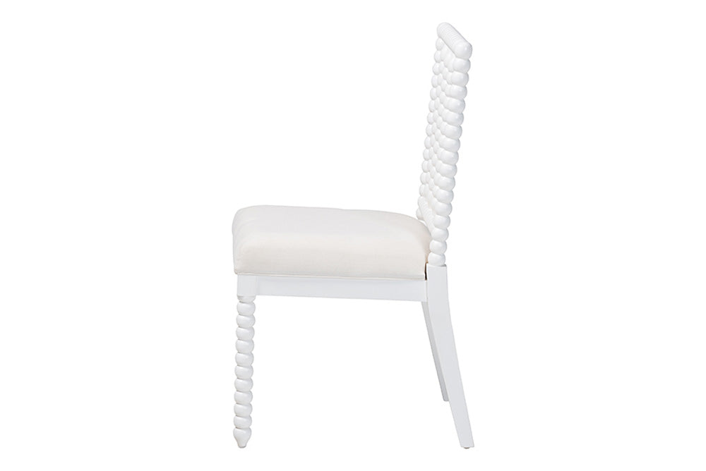 bali & pari - Deya Dining Chair - Deya-White Wooden-DC view 4