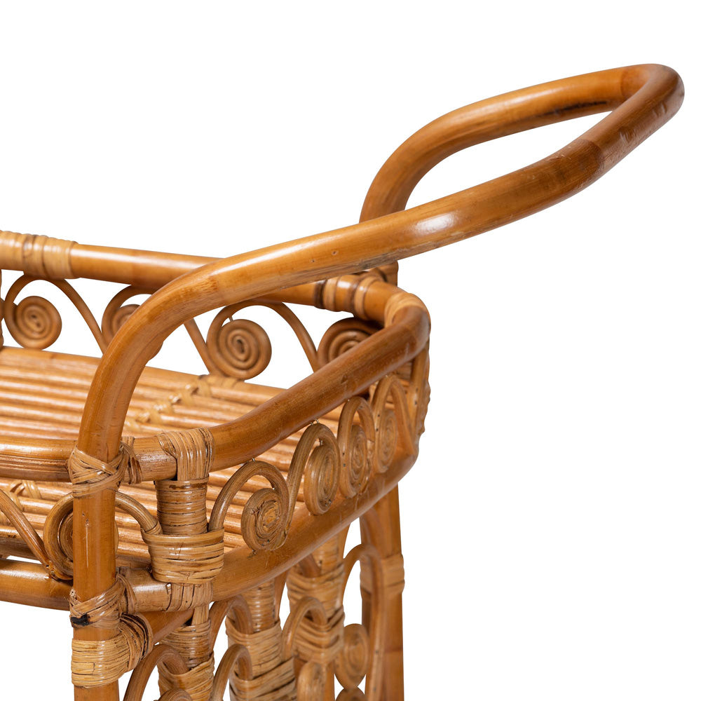 bali & pari - Diwata Kitchen Cart in Natural Brown - DCWH10015-Decore-Natural Rattan-Cart view 4