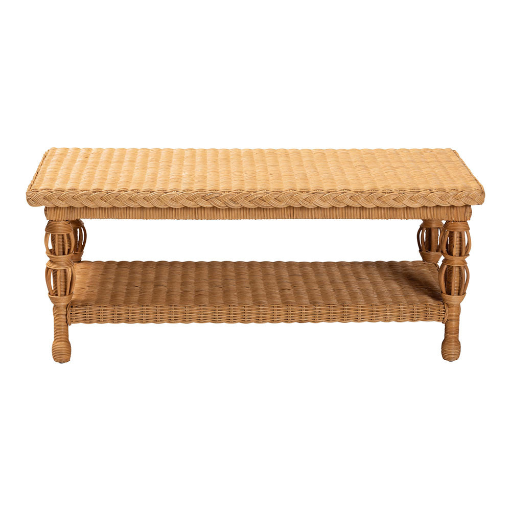 bali & pari - Dolby Coffee Table in Light Honey - Dolby-Light Honey/Rattan-Coffee Table view 2