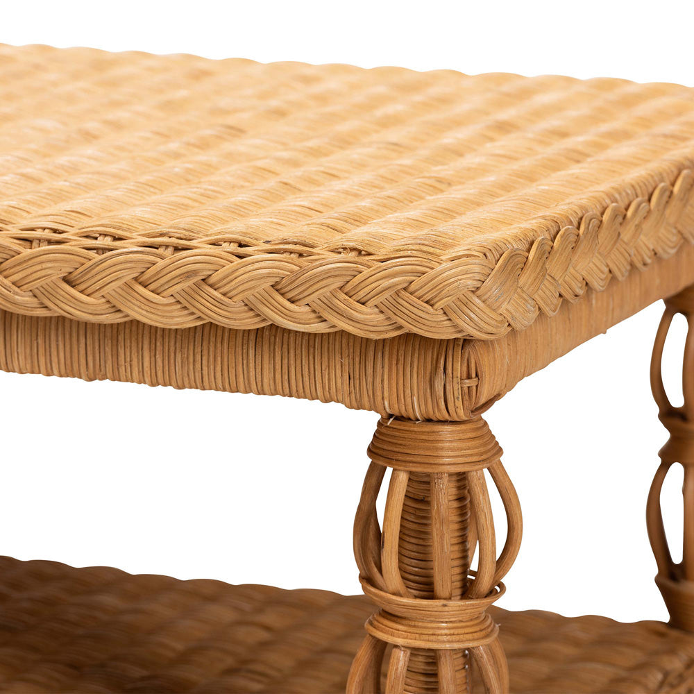 bali & pari - Dolby Coffee Table in Light Honey - Dolby-Light Honey/Rattan-Coffee Table view 4