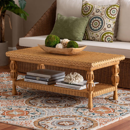 bali & pari - Dolby Coffee Table in Light Honey - Dolby-Light Honey/Rattan-Coffee Table view 7