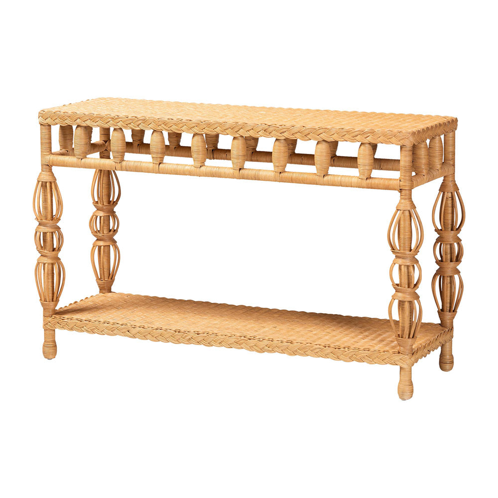 bali & pari  - Dolby Console Table in Light Honey - Dolby-Light Honey/Rattan-Console Table view 1