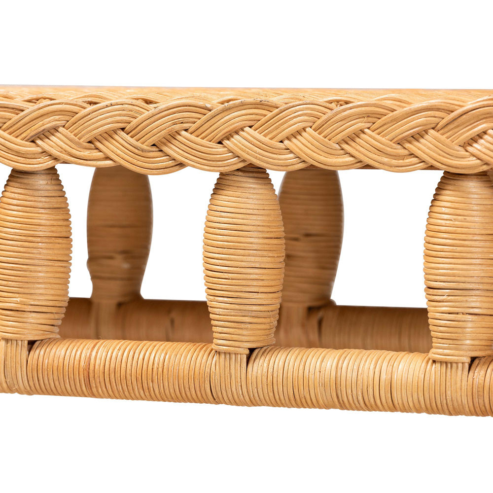 bali & pari  - Dolby Console Table in Light Honey - Dolby-Light Honey/Rattan-Console Table view 4