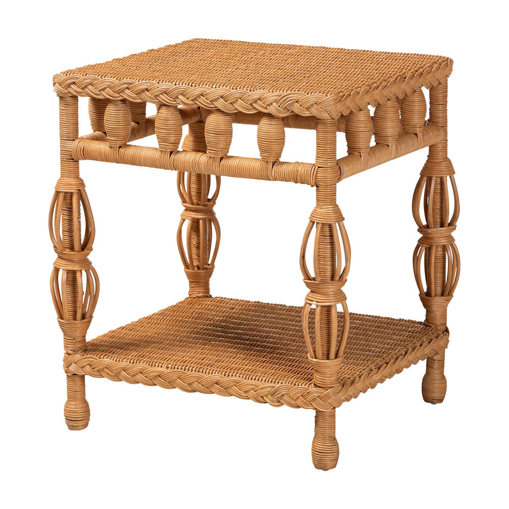bali & pari - Dolby End Table in Light Honey - Dolby-Light Honey/Rattan-End Table view 1