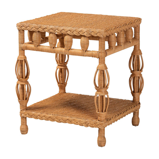 bali & pari - Dolby End Table in Light Honey - Dolby-Light Honey/Rattan-End Table view 1