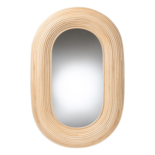 bali & pari - Drucilla Mirror in Natural Brown - RMWH02-Rattan Mirror view 1