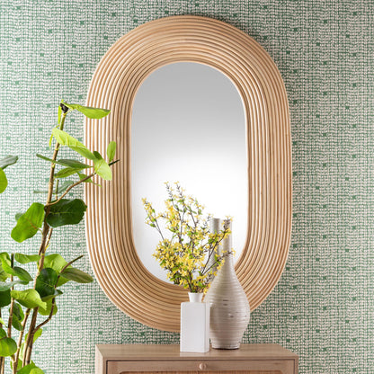 bali & pari - Drucilla Mirror in Natural Brown - RMWH02-Rattan Mirror view 4