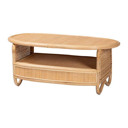bali & pari  - Dyna Coffee Table in Natural - Dyna Oval-Natural Wild-Rattan-CT view 1
