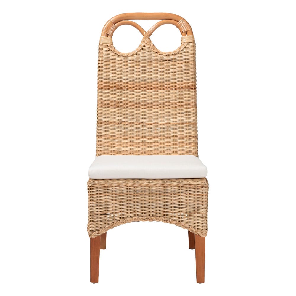 bali & pari  - Dyna Dining Chair in Natural - Dyna-Natural Wild-Wood/Rattan-Cushion-DC view 2