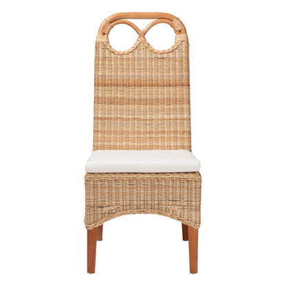 bali & pari  - Dyna Dining Chair in Natural - Dyna-Natural Wild-Wood/Rattan-Cushion-DC view 2