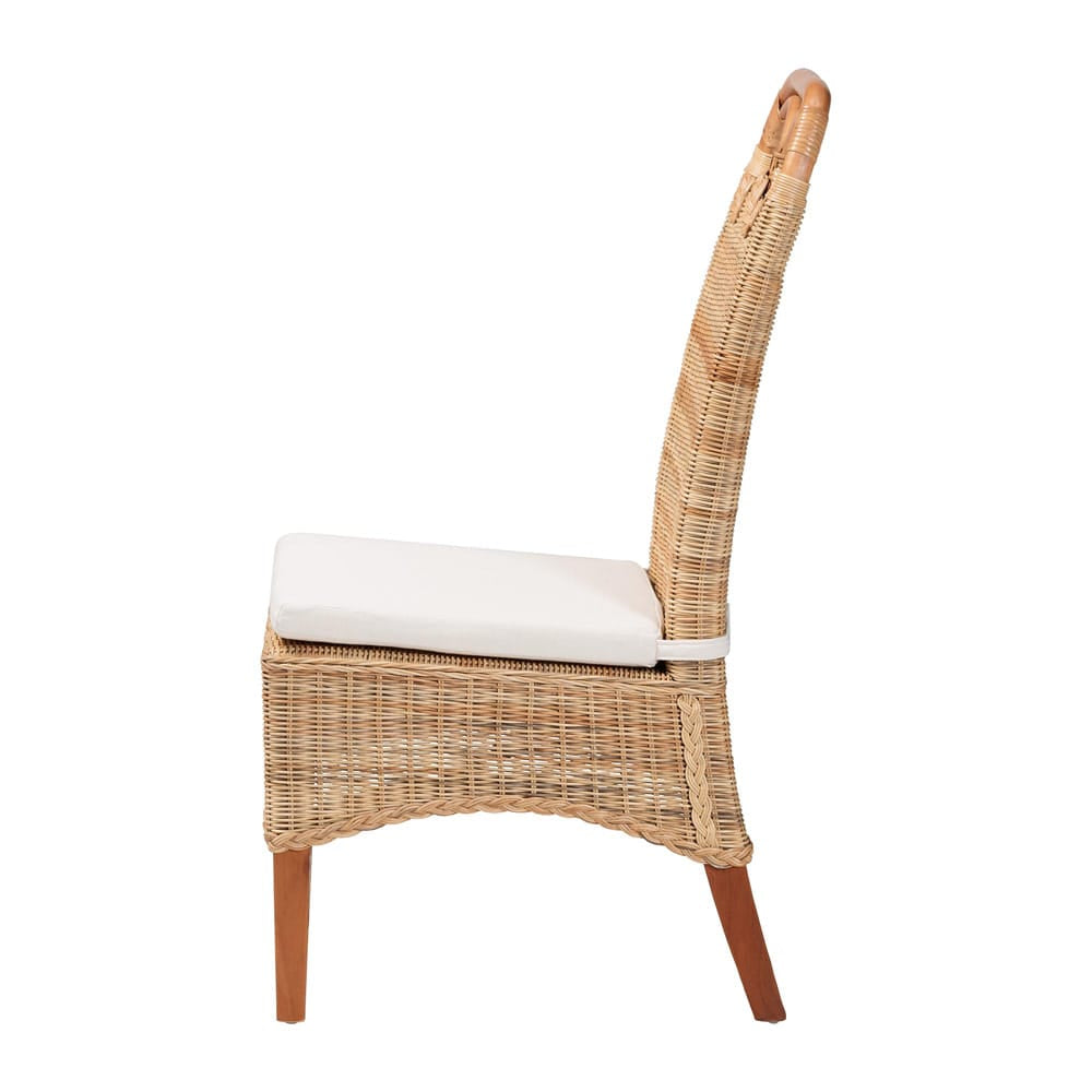 bali & pari  - Dyna Dining Chair in Natural - Dyna-Natural Wild-Wood/Rattan-Cushion-DC view 3