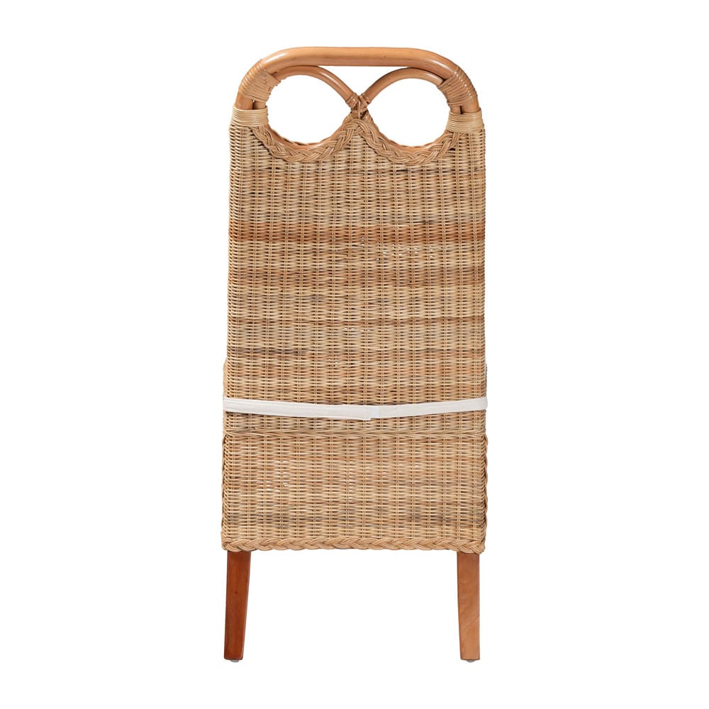 bali & pari  - Dyna Dining Chair in Natural - Dyna-Natural Wild-Wood/Rattan-Cushion-DC view 4