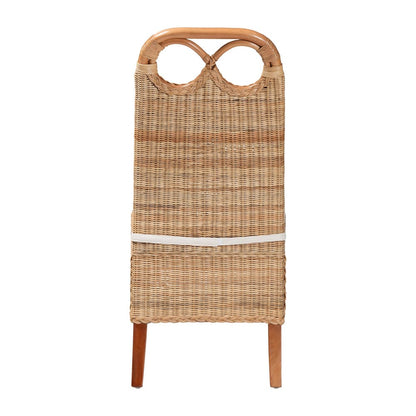 bali & pari  - Dyna Dining Chair in Natural - Dyna-Natural Wild-Wood/Rattan-Cushion-DC view 4