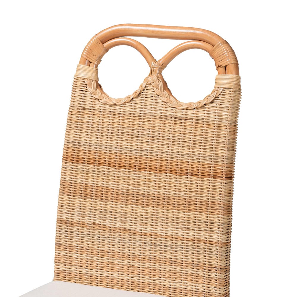 bali & pari  - Dyna Dining Chair in Natural - Dyna-Natural Wild-Wood/Rattan-Cushion-DC view 5