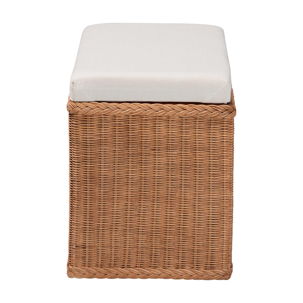 bali & pari - Eamon Storage Bench in Brown - WS133-Brown Rattan-Cushioned Storage Bench view 4