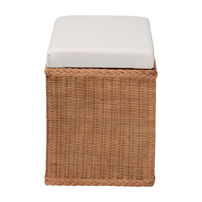 bali & pari - Eamon Storage Bench in Brown - WS133-Brown Rattan-Cushioned Storage Bench view 4