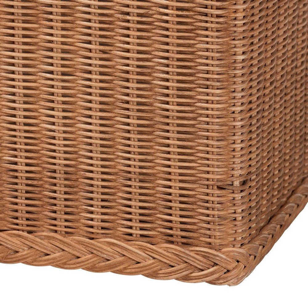 bali & pari - Eamon Storage Bench in Brown - WS133-Brown Rattan-Cushioned Storage Bench view 6