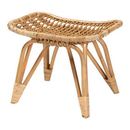 bali & pari - Earvin Footstool in Natural Brown - DC8005-Rattan-Footstool view 1