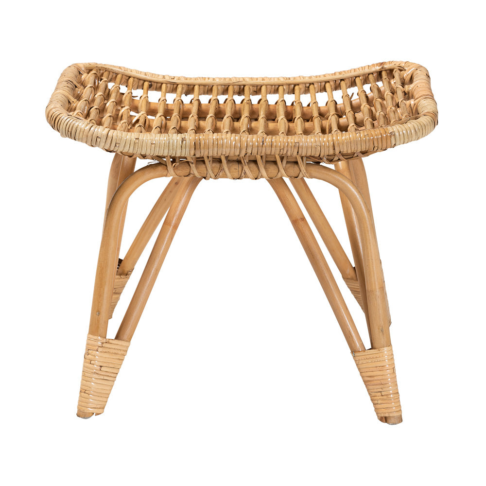 bali & pari - Earvin Footstool in Natural Brown - DC8005-Rattan-Footstool view 2