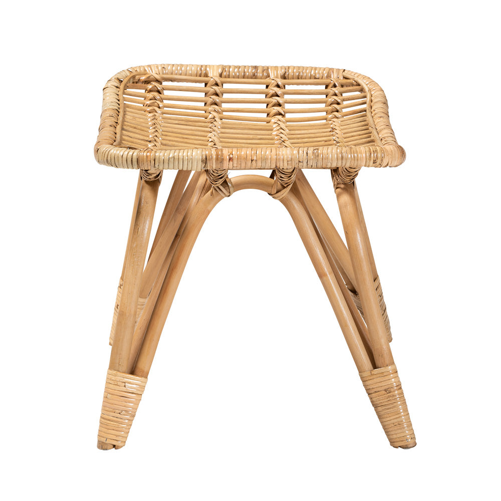 bali & pari - Earvin Footstool in Natural Brown - DC8005-Rattan-Footstool view 3