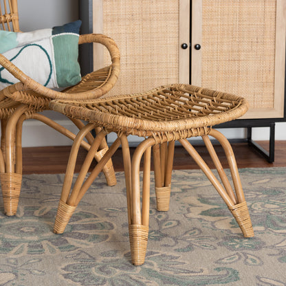 bali & pari - Earvin Footstool in Natural Brown - DC8005-Rattan-Footstool view 6