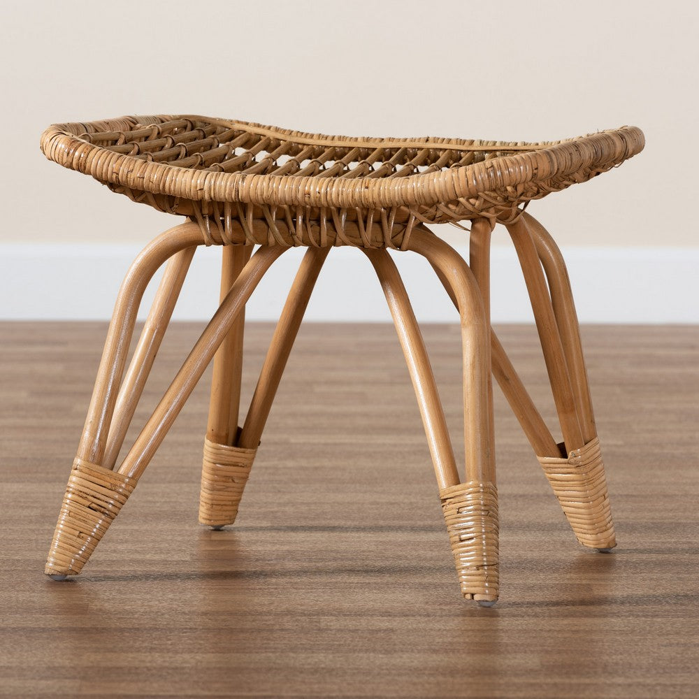 bali & pari - Earvin Footstool in Natural Brown - DC8005-Rattan-Footstool view 7