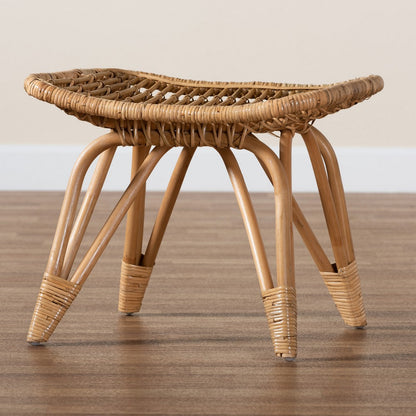 bali & pari - Earvin Footstool in Natural Brown - DC8005-Rattan-Footstool view 7