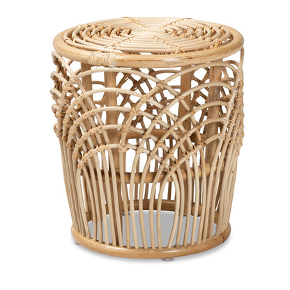 bali & pari - Edena End Table in Natural Brown - RT009-Rattan-ET view 1