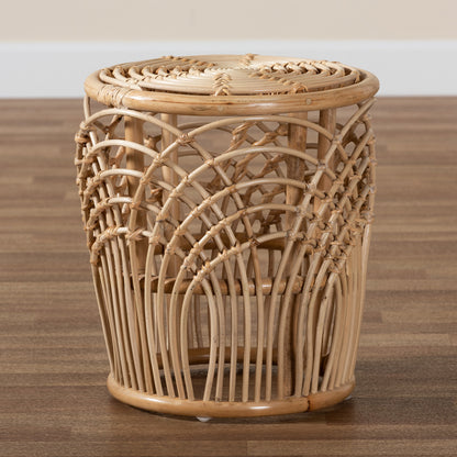 bali & pari - Edena End Table in Natural Brown - RT009-Rattan-ET view 5