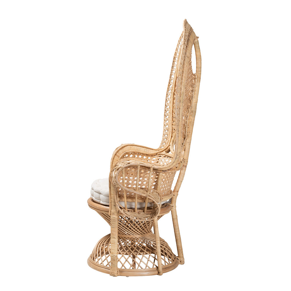 bali & pari - Ediva Peacock Accent Chair in White/Natural Brown - Peacock-001-Rattan-AC view 3