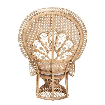 bali & pari - Ediva Peacock Accent Chair in White/Natural Brown - Peacock-001-Rattan-AC view 4