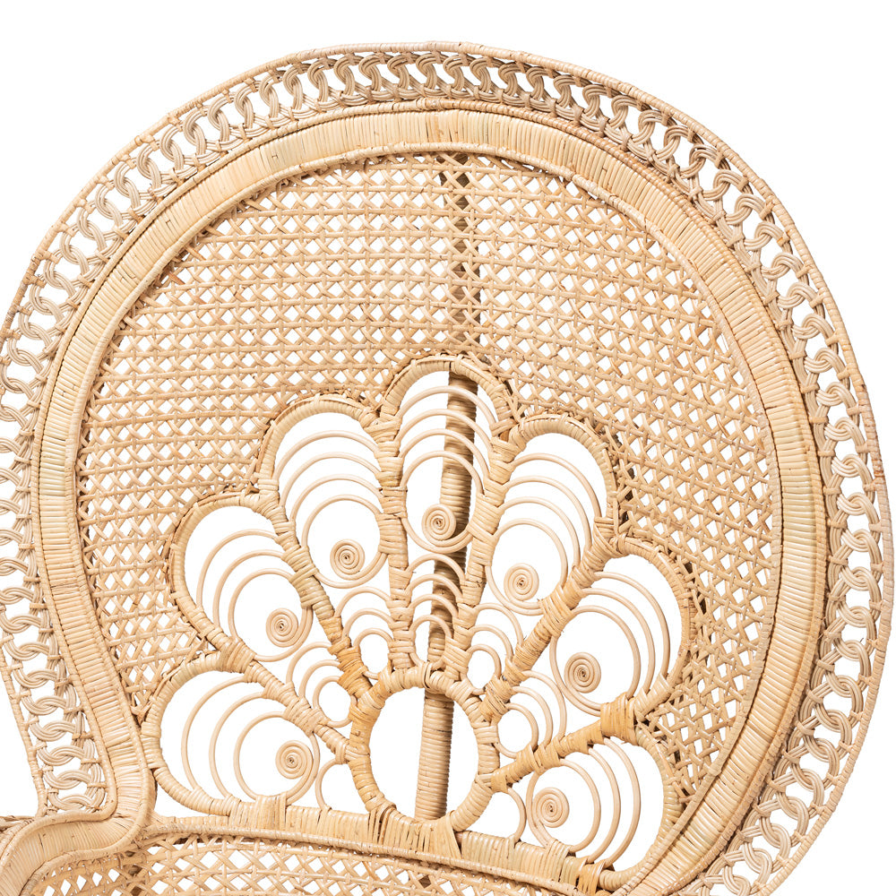 bali & pari - Ediva Peacock Accent Chair in White/Natural Brown - Peacock-001-Rattan-AC view 5