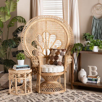 bali & pari - Ediva Peacock Accent Chair in White/Natural Brown - Peacock-001-Rattan-AC view 8