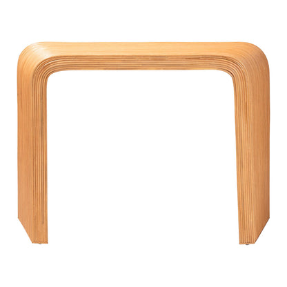bali & pari - Eilis Console Table in Light Honey - Waterfall Model 2-Light Honey-Rattan-Console Table view 5