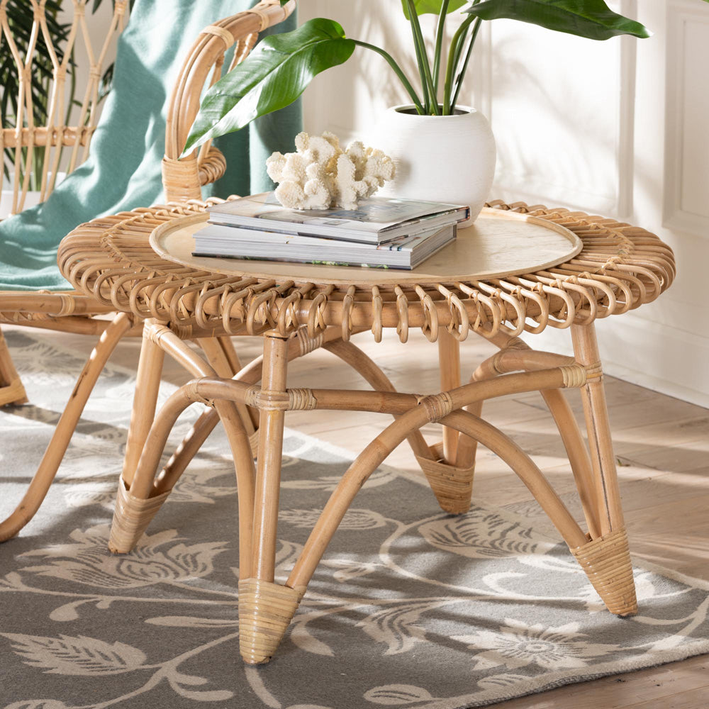 bali & pari - Elani Coffee Table in Natural Brown/Light Brown - DC8012-Rattan-CT view 6