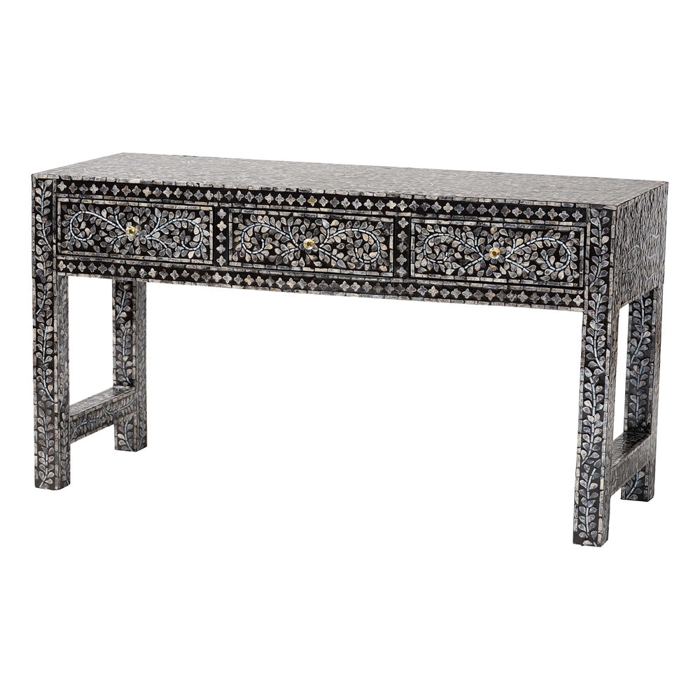 bali & pari - Elara Console Table in Mosaic Black/White - F242-FT16-Console Table view 1