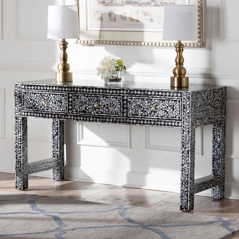 bali & pari - Elara Console Table in Mosaic Black/White - F242-FT16-Console Table view 9