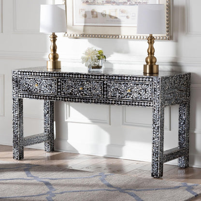bali & pari - Elara Console Table in Mosaic Black/White - F242-FT16-Console Table view 9