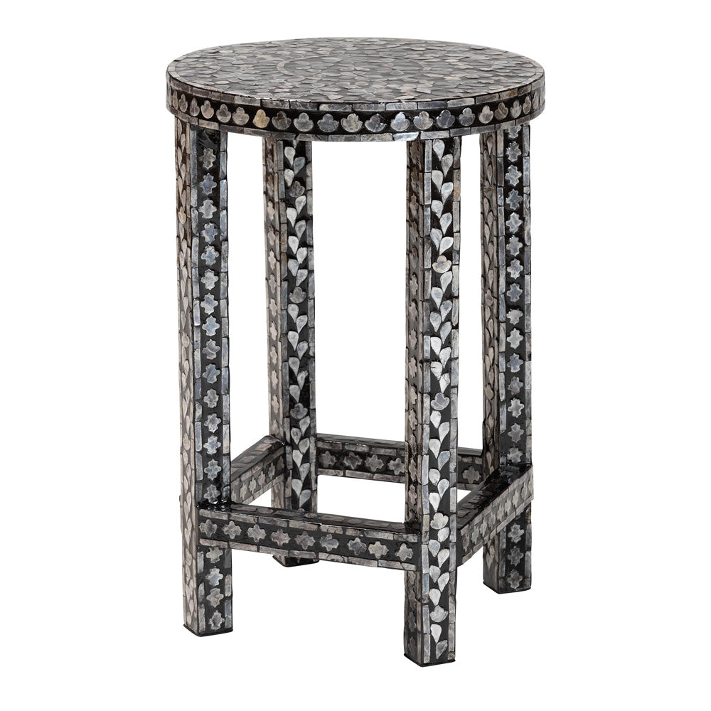 bali & pari - Elara End Table in Mosaic Black/White - F242-FT17-Side Table view 1