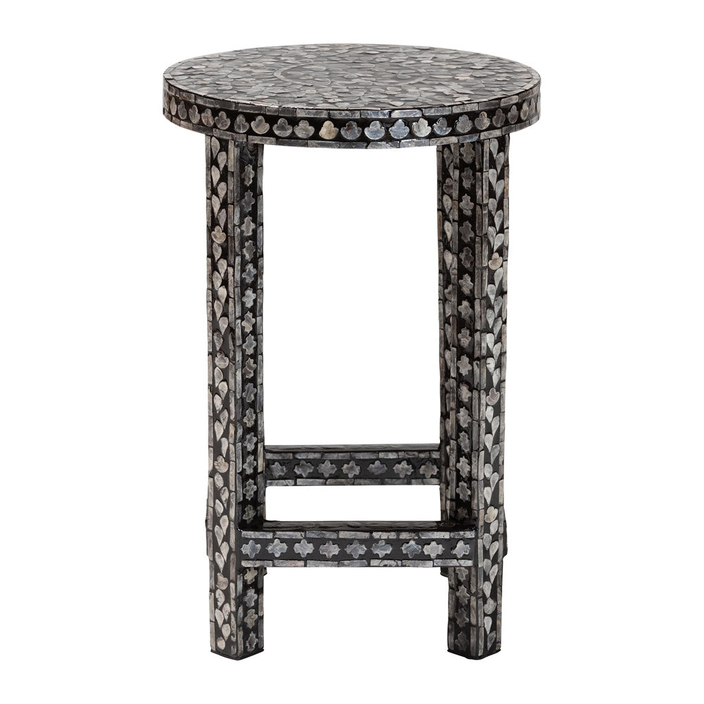 bali & pari - Elara End Table in Mosaic Black/White - F242-FT17-Side Table view 2