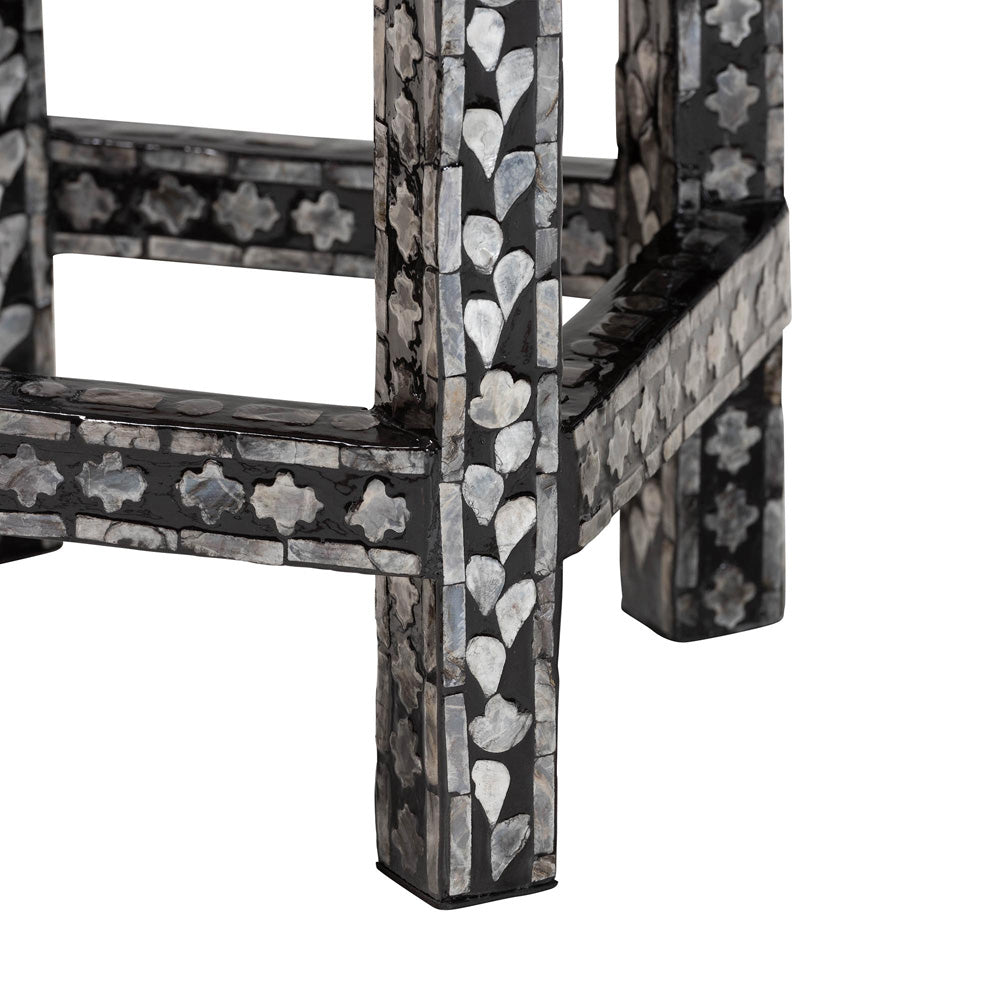 bali & pari - Elara End Table in Mosaic Black/White - F242-FT17-Side Table view 4