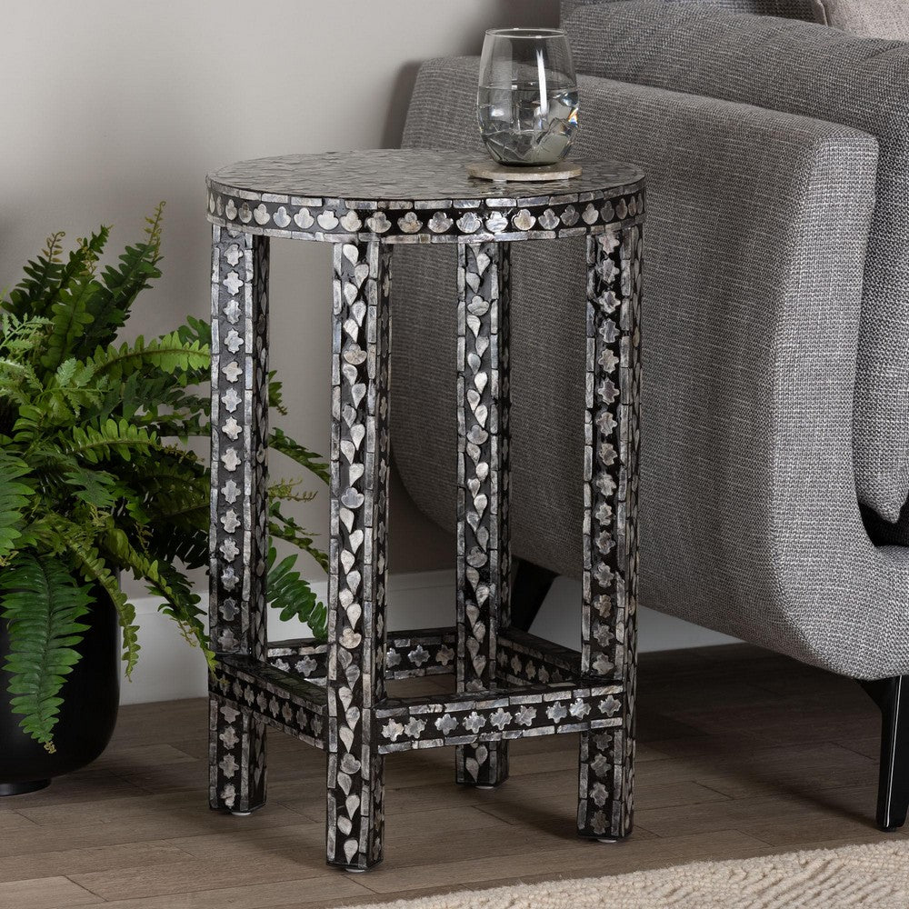 bali & pari - Elara End Table in Mosaic Black/White - F242-FT17-Side Table view 7